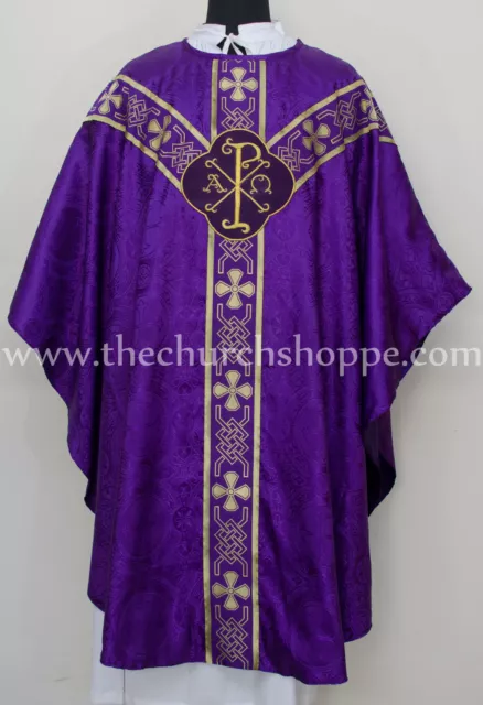 Purple clergy gothic vestment and stole set,Gothic chasuble,casula,casel,CASULLA