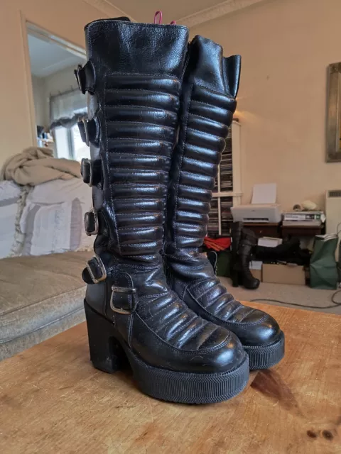 90s black platform boots online