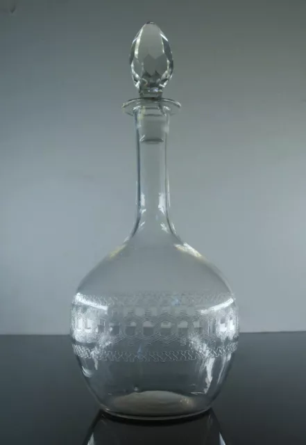 Ancienne Carafe A Vin Cristal Grave Degage L'acide  Balon Legras Baccarat Art 2