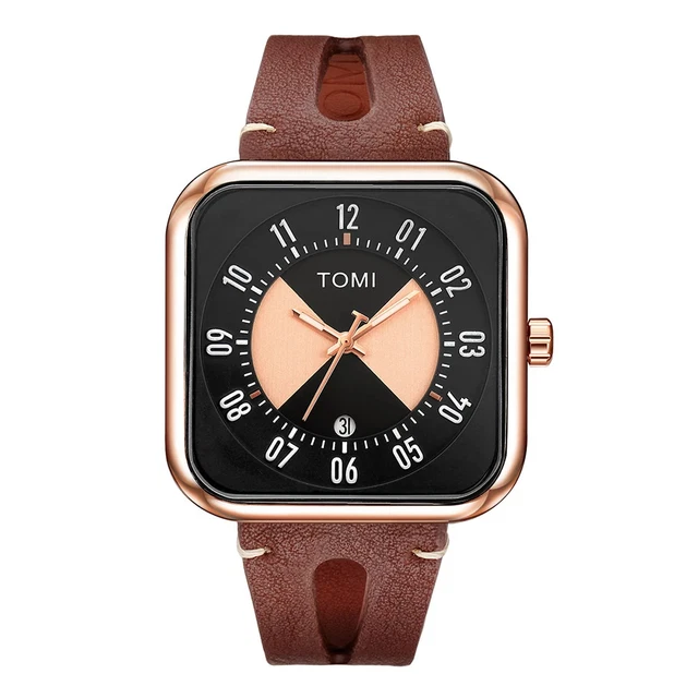 Montre à Quartz Patrick Arnaud Vintage - Cadran Chiffres Romains - Bracelet Cuir Marron - Occasion