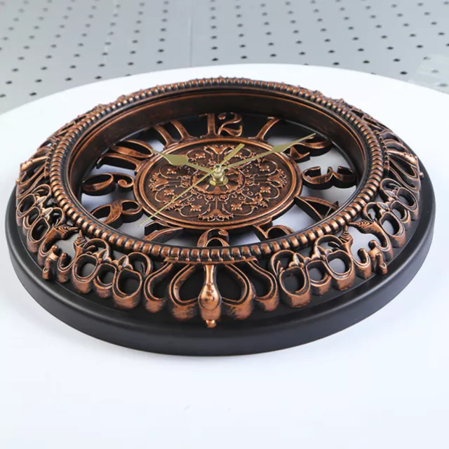 1pc European Decorative Hollowed-out Silent Round Wall Hanging Clock for Bedroom 2