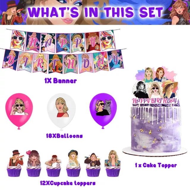 NEW TAYLOR SWIFT Party Decorations Stylish And Vibrant Atmosphere For  Birthday $13.08 - PicClick AU