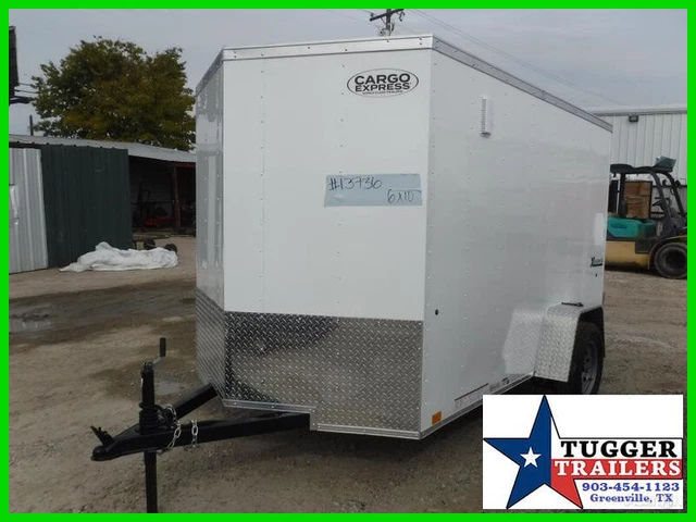 2023 Cargo Express 6X10 10Ft White Double Door V-Nose #13736 Box Util New