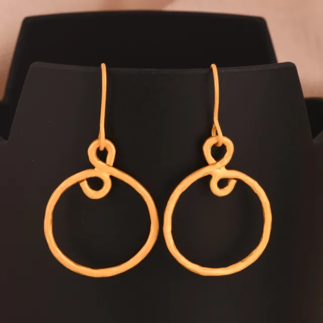 Designer Round Handmade Earring Yellow Gold Plated With Spiral Fashion Earrings