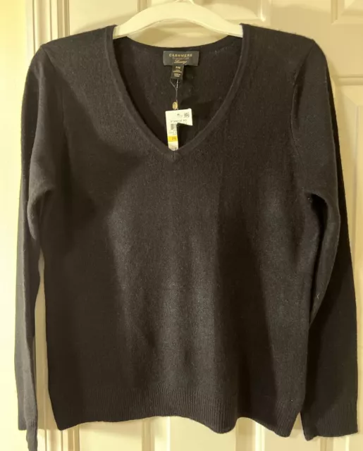 Charter Club Women’s 2-Ply 100% Cashmere Sweater Size P/M Black