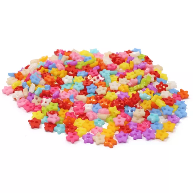 Star 300pcs 6mm Multicoloured Mix Resin Buttons For Cardmaking Embellishment