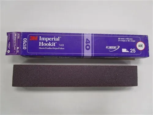 3M Imperial Hookit Sanding Sheets 740I 01793 Set Of (25) 2 3/4" X 16 1/2" 40E