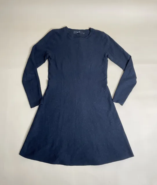 Vero Moda Black Elastic Minimalist Dress Size S Casual Simple Long Sleeve