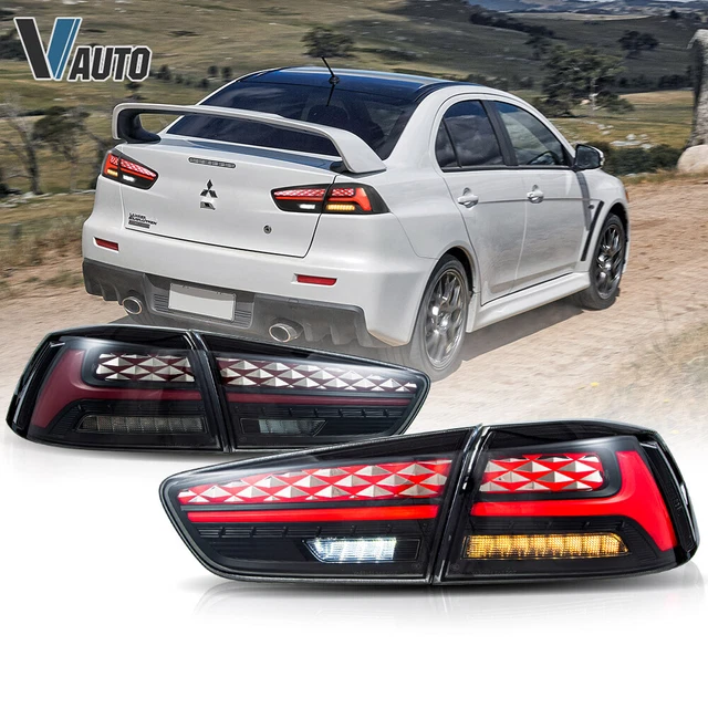 2*VLAND LED TAIL Lights For Mitsubishi Lancer/EVO X Smoke Clear Lens ...