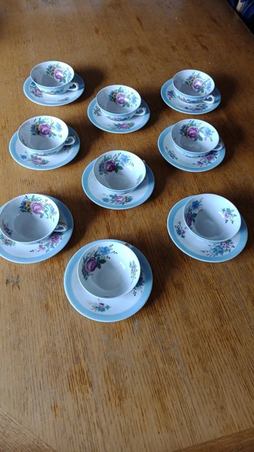 Lot De 8 Tasses à Café Avec Soucoupes En Verre Transparent - Occasion Bon état