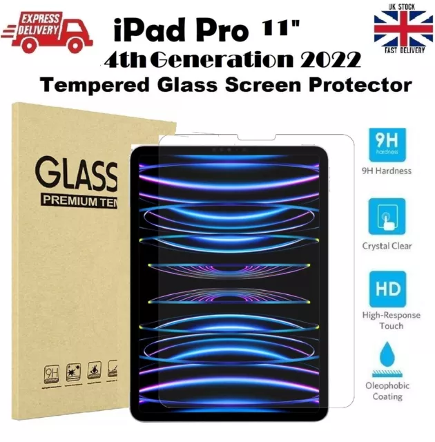 For Apple iPad Pro 11" 4th GEN Gorilla Glass Shatter Proof Tempered Screen Saver