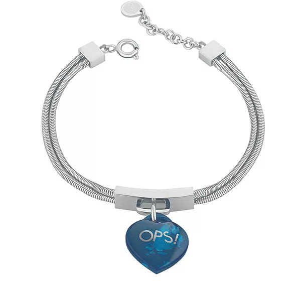 Mode Bracelet Ops Lux Marble Femme Argent Bleu - OPSBR-361