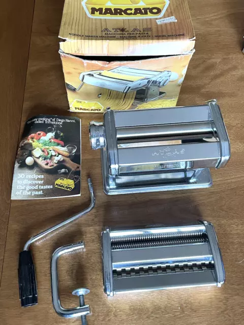 Vintage NEW Marcato Atlas Model 150 Pasta Noodle Maker Machine with Box Italy