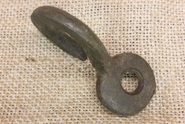 old Special Plant Hook Porch Lamp Ceiling wash line Pulley vintage gray on BRASS 3