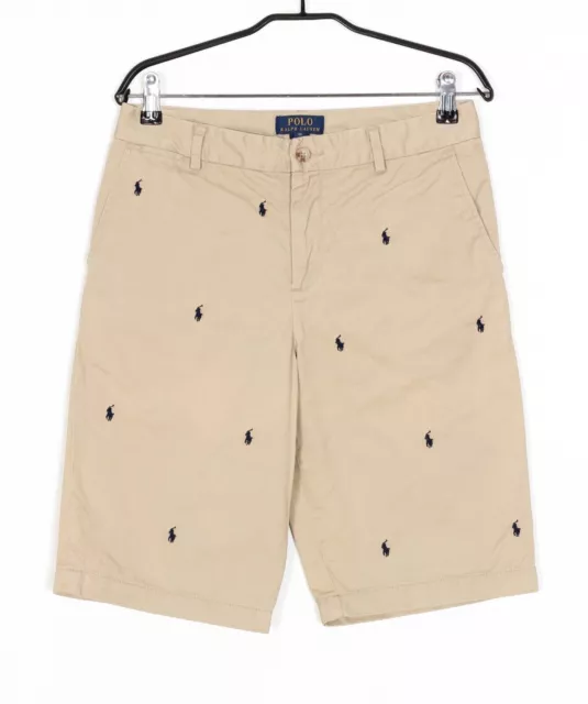 POLO RALPH LAUREN Pony Logo All Over Chino Shorts Hommes Jeunesse Taille 18...