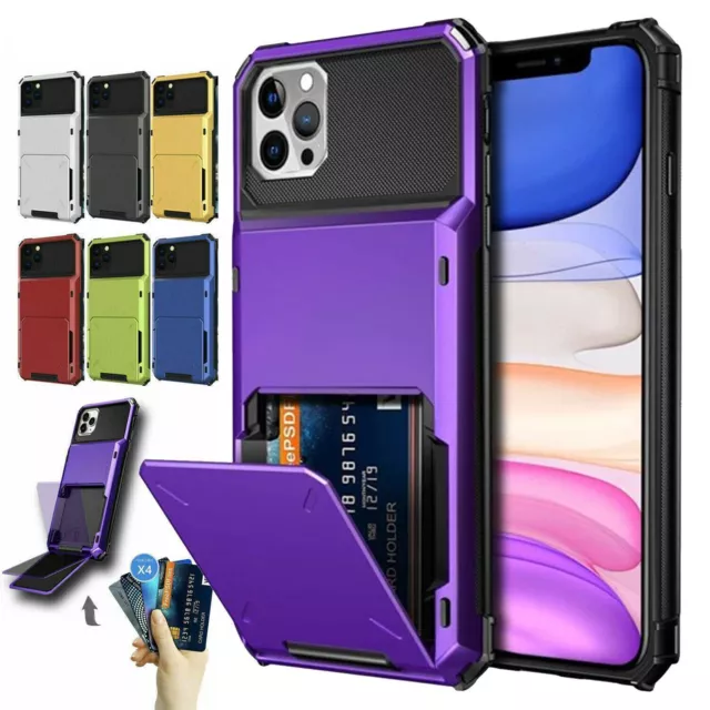 Shockproof Wallet Case Card Holder For iPhone 15 14 Pro Max 13 12 11 XR XS 87 SE