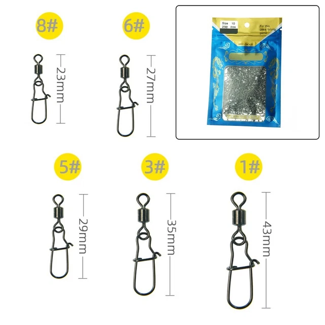100 Stck. 200 Stck. Angeln Verbinder/Drehbar Verriegelung Pin Snap/für Haken F