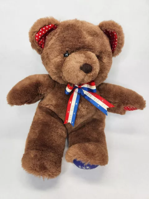 Walmart 1992 Patriotic Bear 12" Made in USA Liberty Plush Stuffed Animal Vtg