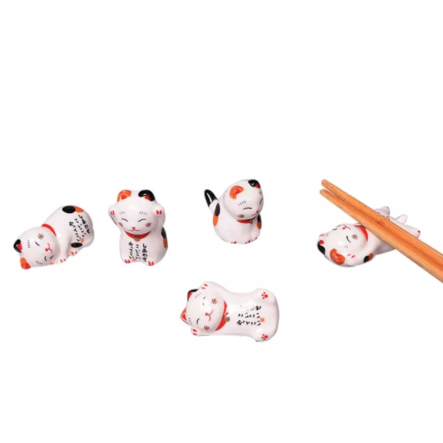 Soporte para palillos para gato de la suerte palillos de cerámica japoneses cuchara de descanso soporte RacO'EL