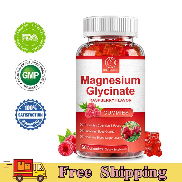 60 CAPS MAGNESIUM Glycinate Gummies High Strength 500mg Stress