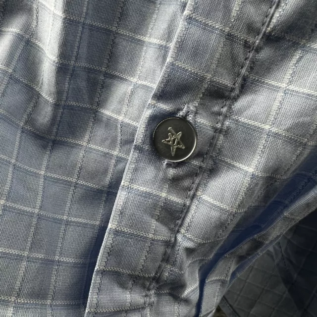 John Varvatos USA Button Up Shirt 16.5L Blue Standing Collar Modern Fit 3