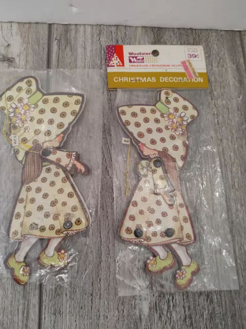 Woolworth Vintage Holly Hobbie Christmas ornaments / decoration (2pk bundle)