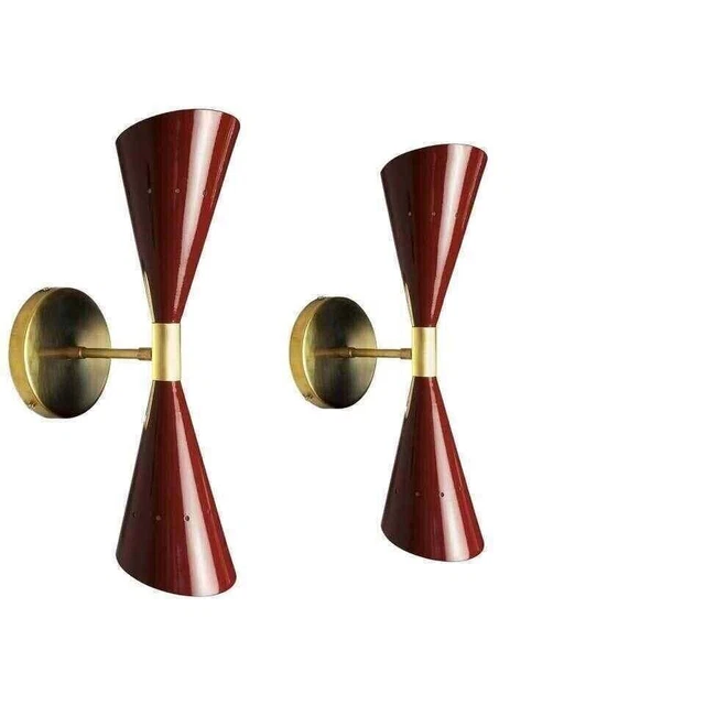 Pair Of Italian Modern Brass Wall Lamps Mid century Lighting Wall Fixtures