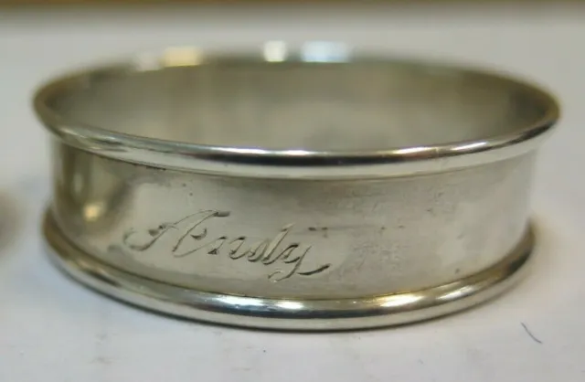Vintage Gorham Sterling Silver Napkin Ring "Andy" name engraving