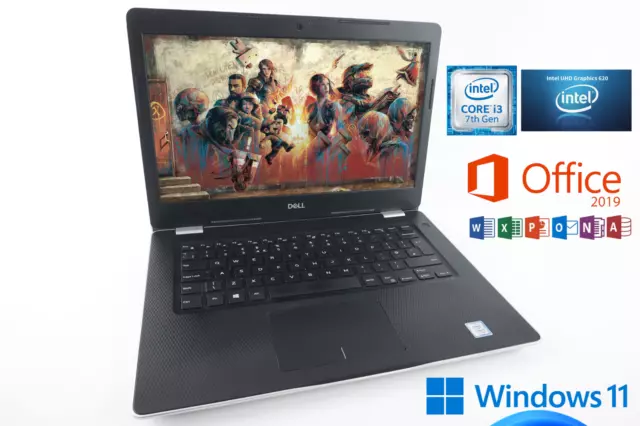 Laptop da gioco economico Dell 14" processore veloce Intel i3 8 GB RAM 128 GB SSD Win11