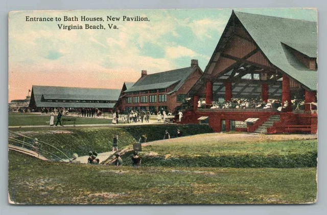 NEW BATH HOUSE Pavilion VIRGINIA BEACH Antique Kaufmann Postcard 1910s £9.49 - PicClick UK