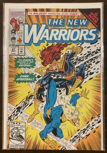 New Warriors #27 NM 9.4 INFINITY WAR CROSSOVER MARVEL COMICS 1992