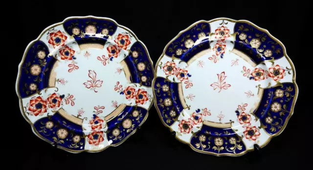 Antike Staffordshire Porzellan Essteller Paar c1840
