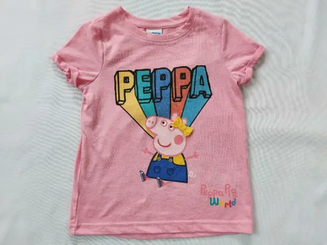 Girls Peppa Pig World Design Children T-Shirt Top Short Sleeve Sizes 1-5 Years
