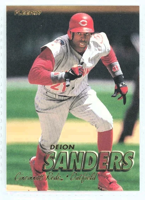 DEION SANDERS 1997 Fleer Baseball #650 (Reds de Cincinnati) Coach Prime ...