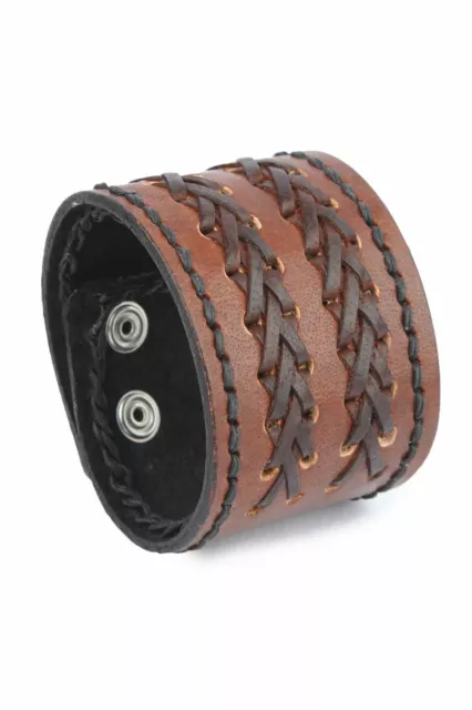 Genuine Leather Bracelet Retro Hand Cuff Braided Adjustable Clearance Sale.