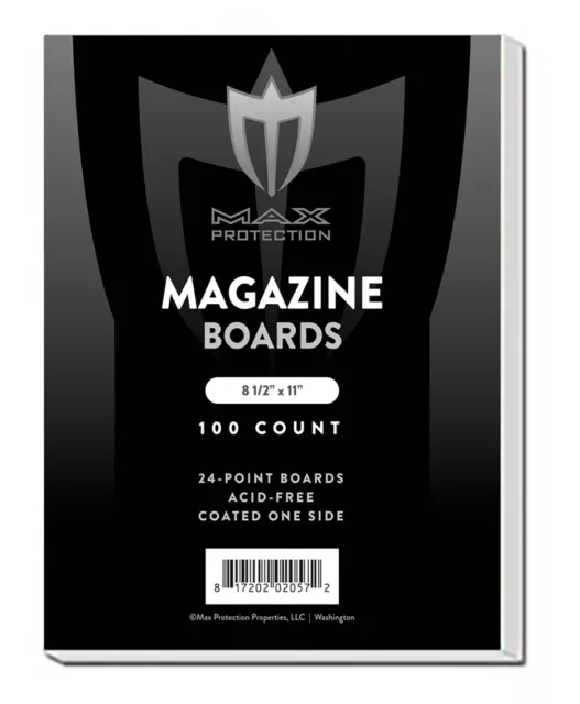 Case of 1000 Max Pro Acid Free Magazine Backing Boards white backers Archival
