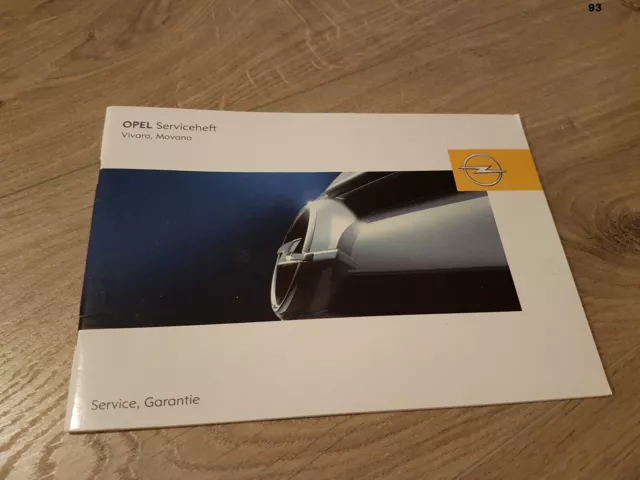NUOVO libretto di servizio Opel Movano Vivaro 2004 bianco ispezione vuota