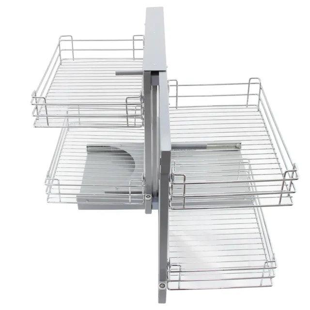 Magic Corner Kitchen Baskets Pull Out Right Hand Slide Out Wire Storage 80-90cm 3