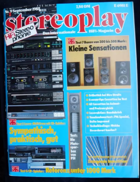 STEREOPLAY 9/85,TEST 62 CASSETTEN,DENON,TECHNICS,THAT S,SCOTH,TDK,HITACHI,usw