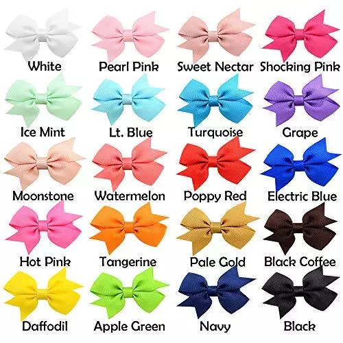 40PCS 2 Inch Baby Hair Bows Clips for Girls Grosgrain Ribbon Fully Lined Infant 2