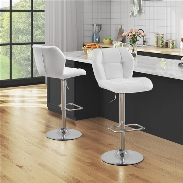 Housse De Tabouret De Bar En Similicuir - Imperméable, élastique, Taille Unique (siège 35-43 Cm) - Noir