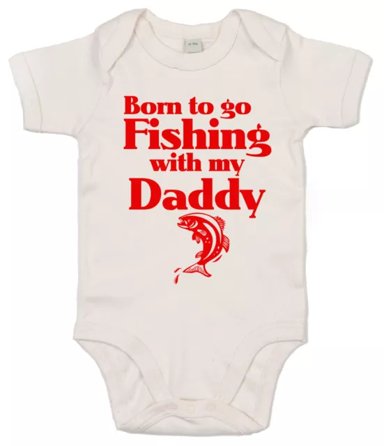 Baby Fishing Clothes "Born to go Fishing with my Daddy" Girl Boy Bodysuit Vest