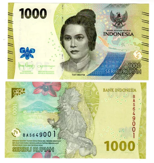 Indonesie INDONESIA Billet 1000 RUPIAH 2022 PNL NEW NOUVEAU TJUT MEUTIA NEUF UNC