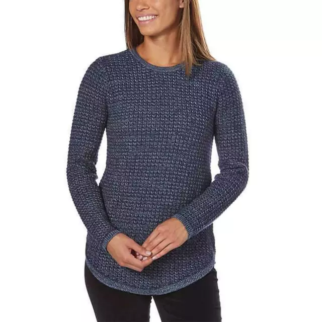 Jeanne Pierre Ladies Crewneck Sweater Sz S Denim Combo Dk Bluegrey Textured Nwot