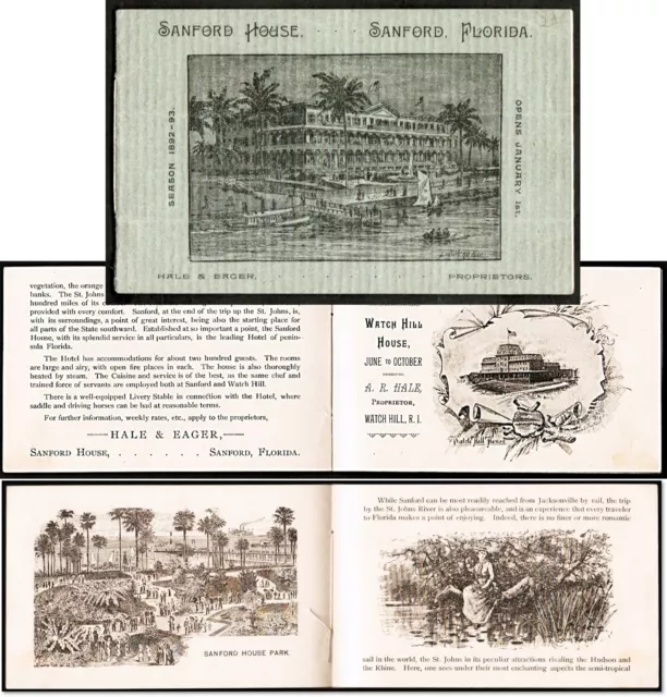 Sanford House Sanford Florida 1892-93 Season Near Fine Scarce Floridiana Illust