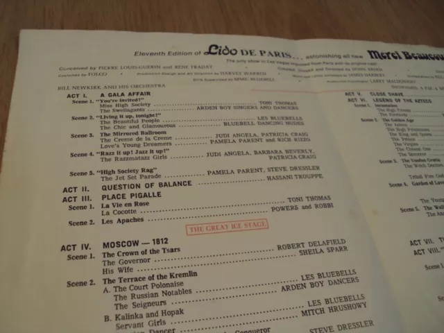 1970'S LAS VEGAS Stage Show Program~