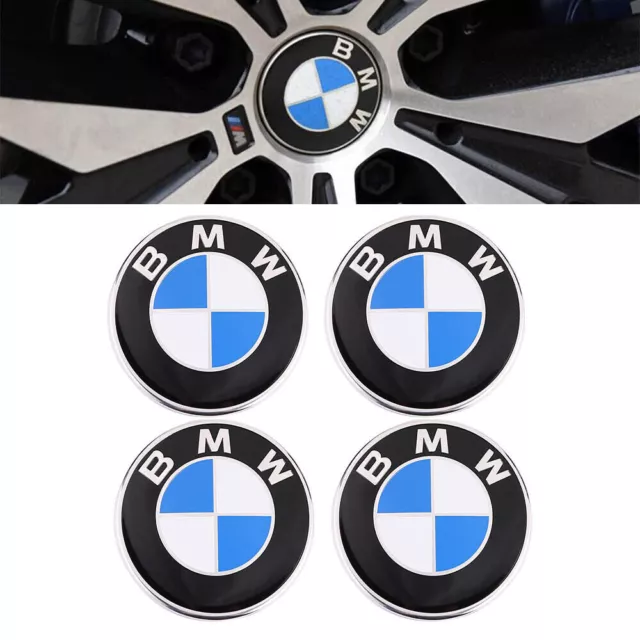 4 Stück 56mm Für BMW Auto Emblem Aufkleber Nabenkappen Logo Felgen Radkappen NEU