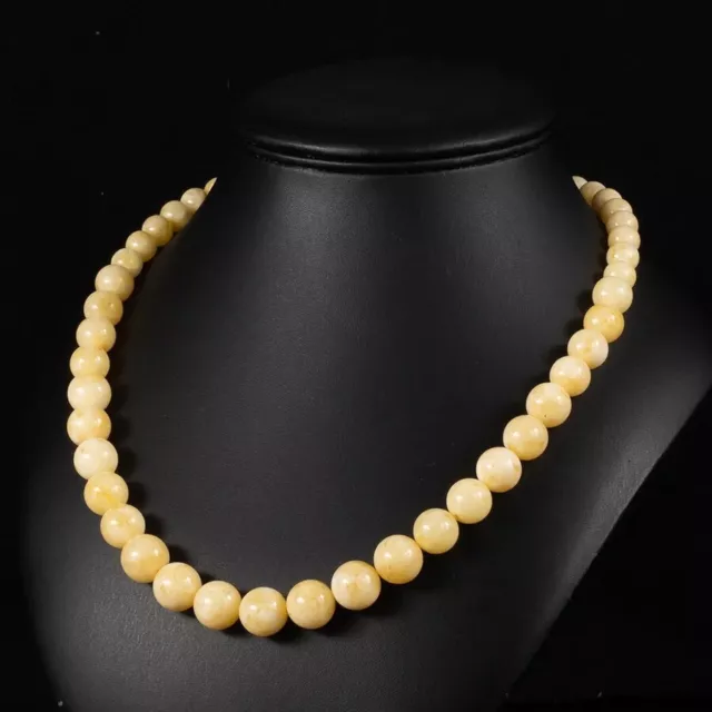 +++ Wunderschöne Perlenkette aus natürlichem weißem Bernstein +++