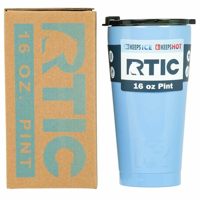 RTIC Hot Cold Double Wall Vacuum Insulated 16oz Pint CAROLINA BLUE