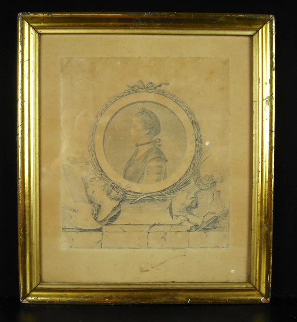 Augustin Perfil Mrs de La Guennière c1800 Dibujo Original (Original ?)